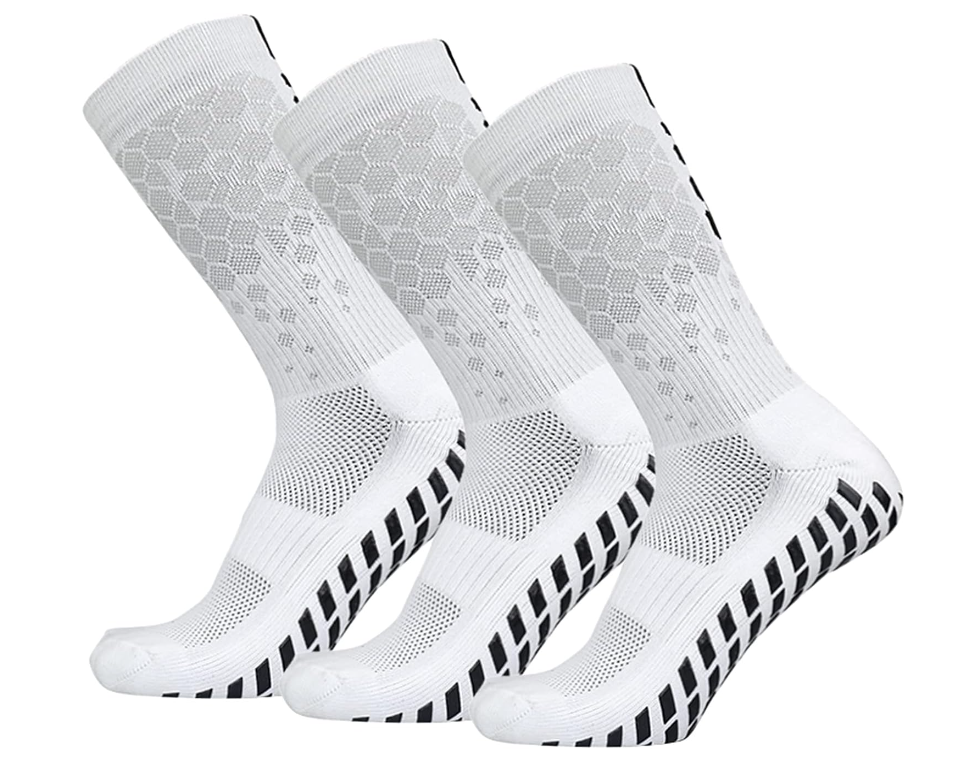 Skarpety Piłkarskie Antypoślizgowe FG 39-45 - Białe - obrazek 4