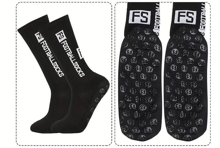 Skarpety Piłkarskie Antypoślizgowe FS 39-45 - Czarne - obrazek 3