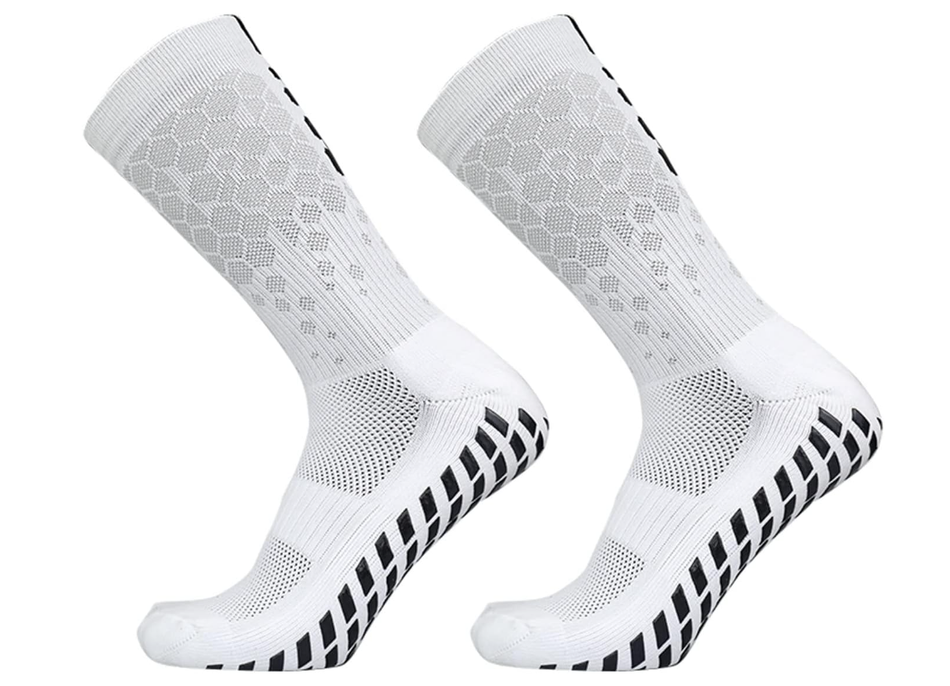 Skarpety Piłkarskie Antypoślizgowe FG 39-45 - Białe