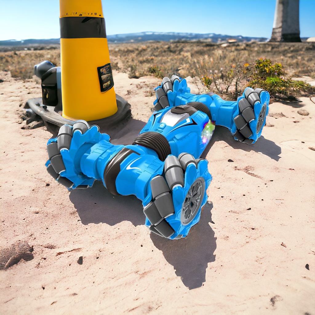 Samochód Zdalnie Sterowany Gestami KASKADERSKI 4x4 RC - Niebieski - obrazek 2