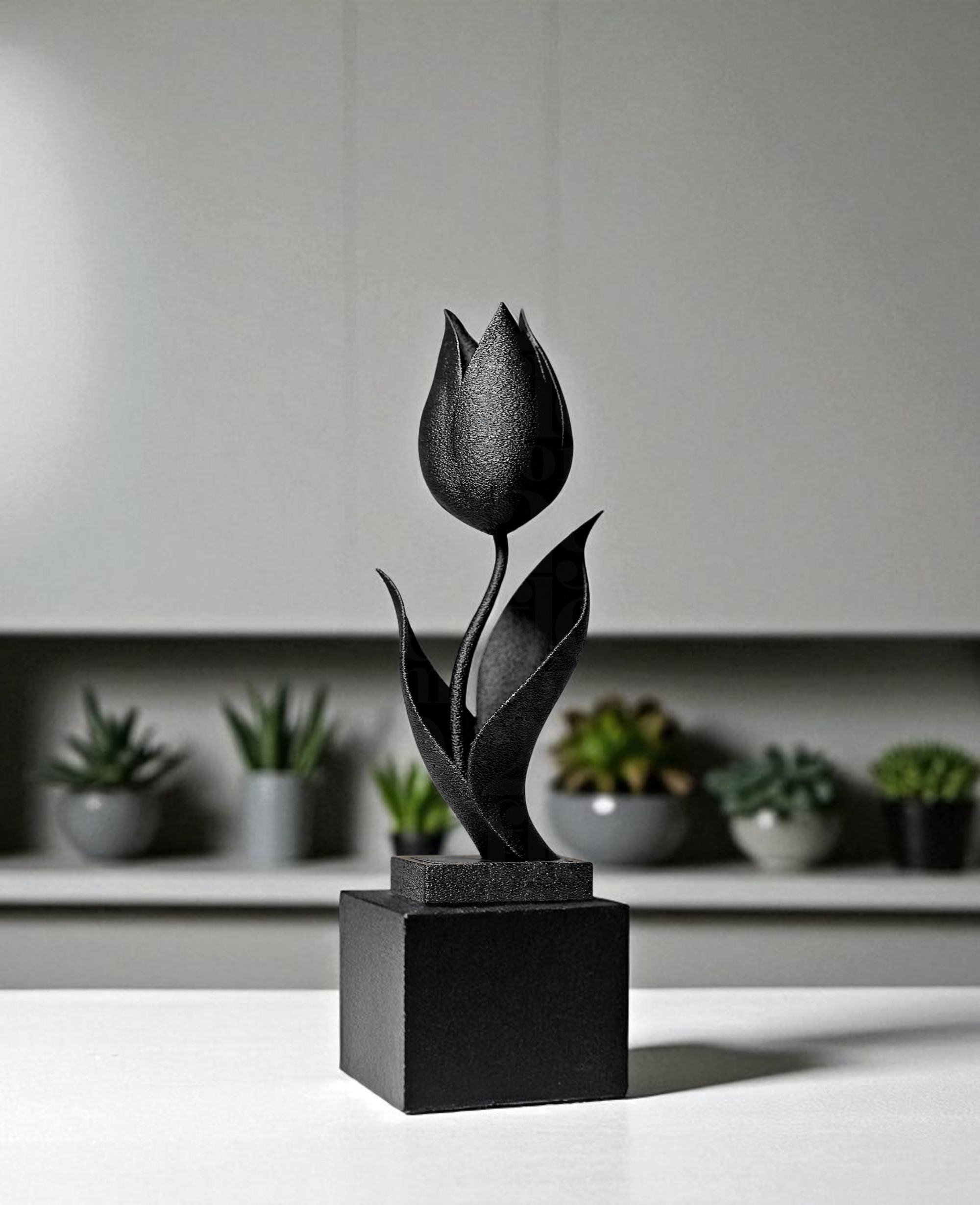 Figurka dekoracyjna Tulipan – elegancka ozdoba 3D do domu i biura - 15 cm - obrazek 4