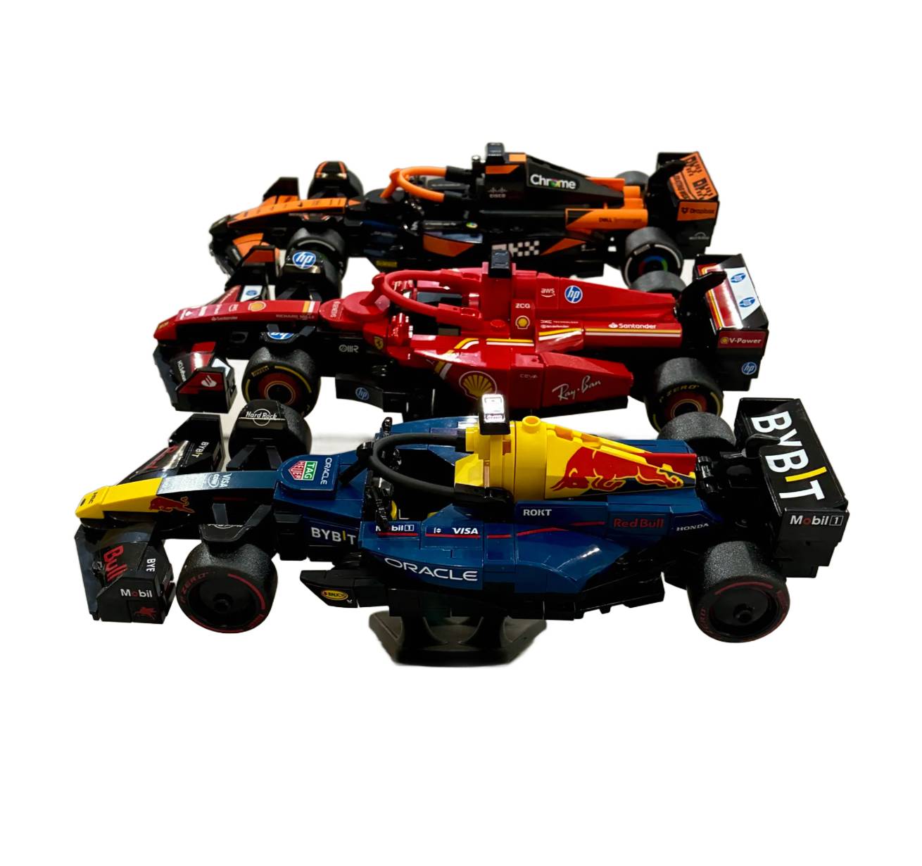 Stojak Potrójny Uchwyt 3D Stand Podstawka na Modele Lego Speed Champions Formuła 1 F1