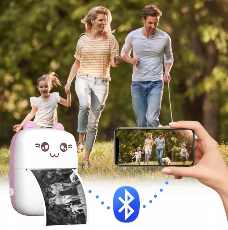 Mini Drukarka Termiczna DRUKUŚ ORYGINALNY Do Zdjęć Przenośna + 11 ROLEK - obrazek 6