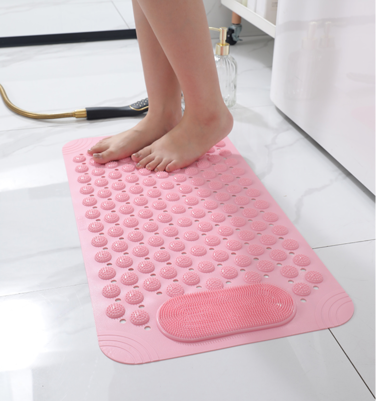 Mata Antypoślizgowa do łazienki, Różowa - obrazek 4