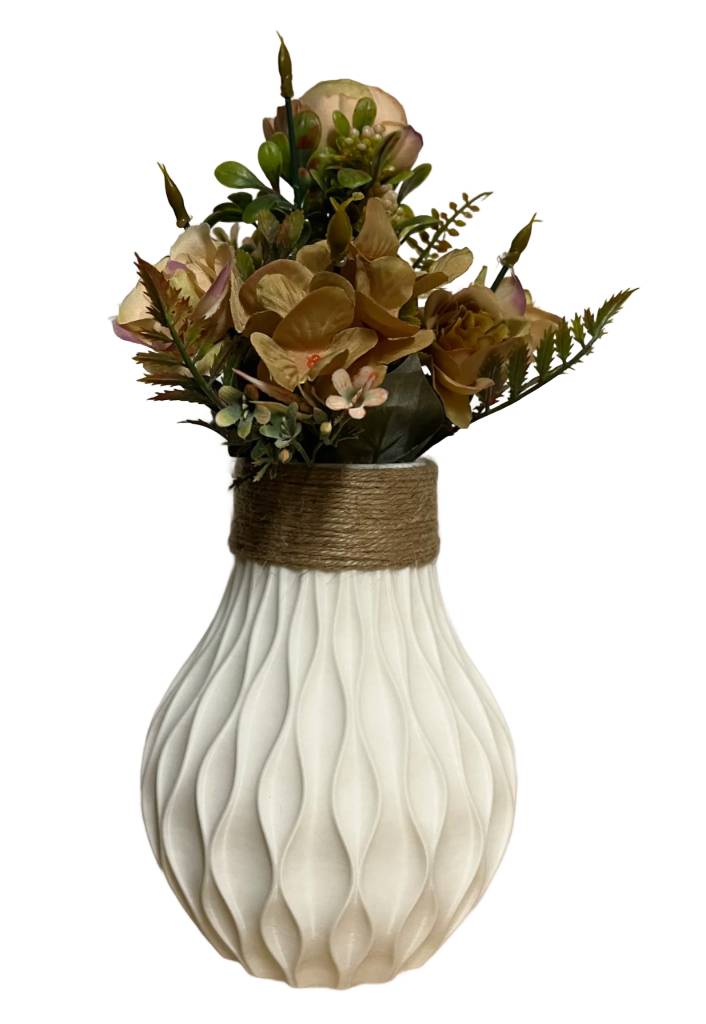 Wazon dekoracyjny na kwiaty, kwiaty Lego 20 cm - Biały