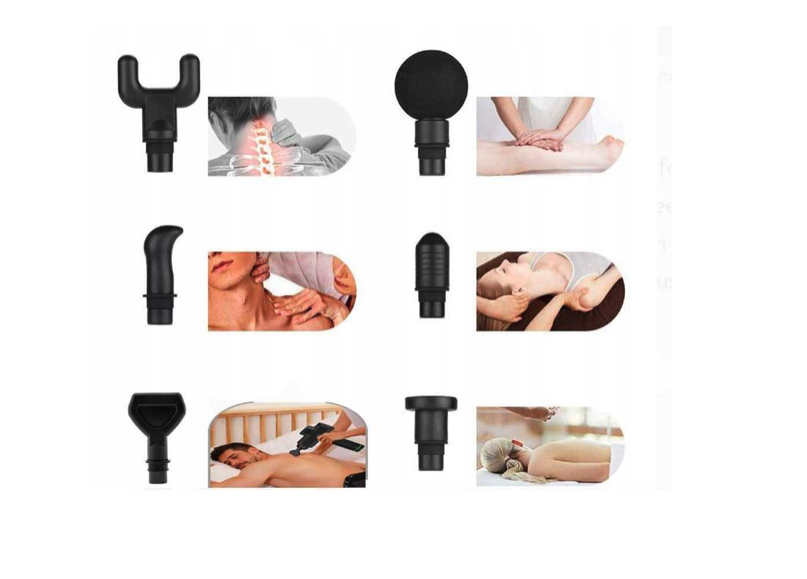 PISTOLET DO MASAŻU MASAŻER DO CIAŁA MASSAGE GUN PRO - KARBON - MOC 100W - obrazek 7