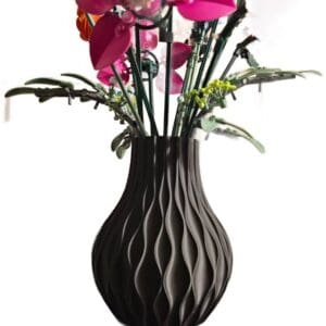 Wazon dekoracyjny na kwiaty, kwiaty Lego 20 cm - Czarny