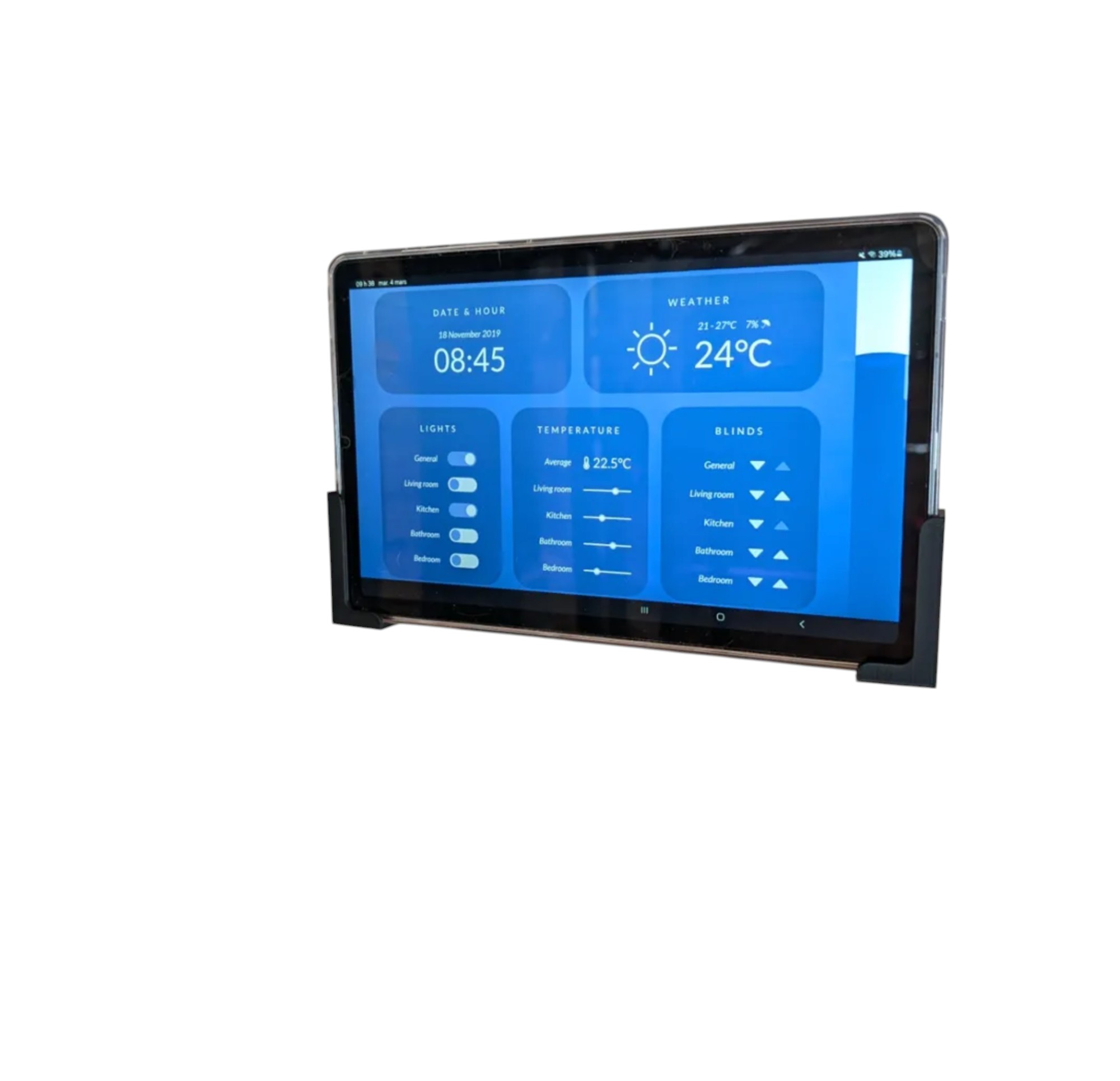 Uchwyt Ścienny na Tablet 12 mm Uniwersalny Czarny Wieszak Ta...