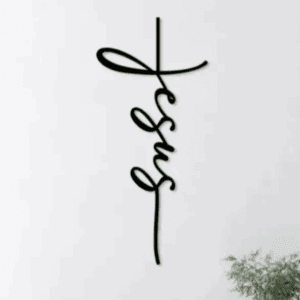 Minimalistyczna dekoracja 3D ścienna z wizerunkiem Jezusa - 48 cm