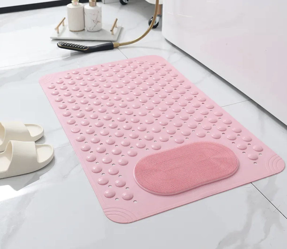 Mata Antypoślizgowa do łazienki, Różowa - obrazek 2
