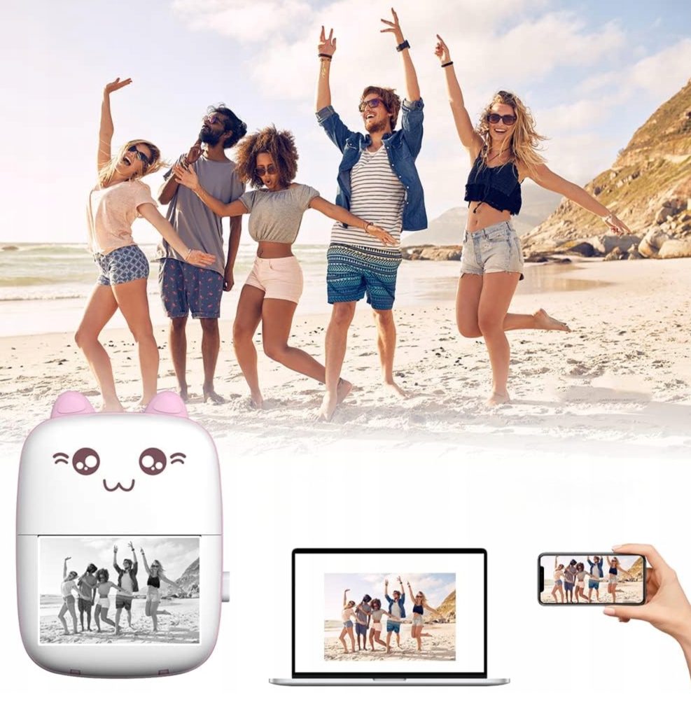 Mini Drukarka Termiczna DRUKUŚ ORYGINALNY Do Zdjęć Przenośna + 11 ROLEK - obrazek 8