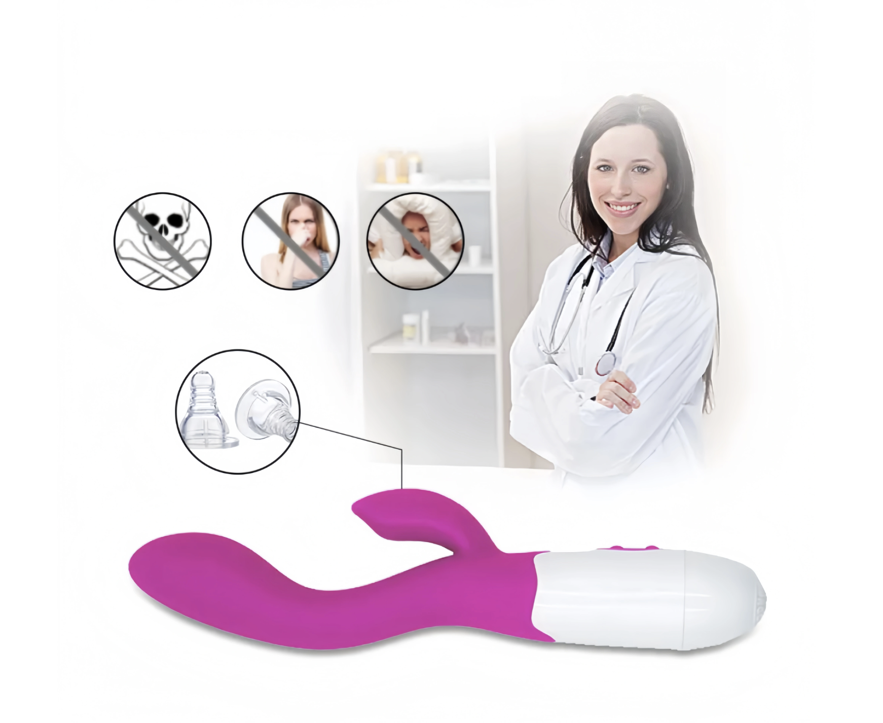 WIBRATOR DAMSKI Króliczek MASAŻER ŁECHTACZKI PUNKT G SEX GADŻET ZABAWKI PAR - obrazek 4