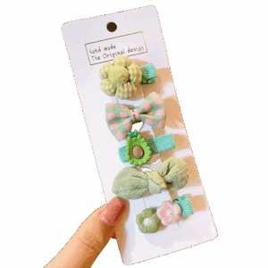 Zestaw Spinek do włosów Dziewczęcy Zielone 5 Sztuk typ XXXV