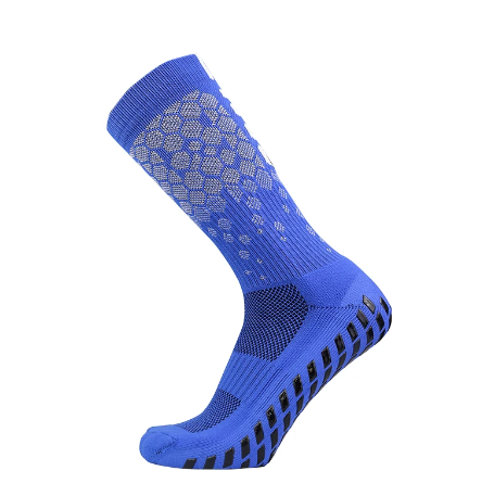 Skarpety Piłkarskie Antypoślizgowe FG 39-45 - Niebieskie - obrazek 7