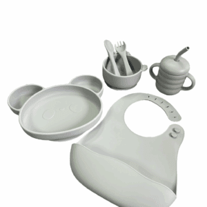Zestaw Silikonowy Dla Niemowląt dzieci 6 elementów - Niebieski/Szary