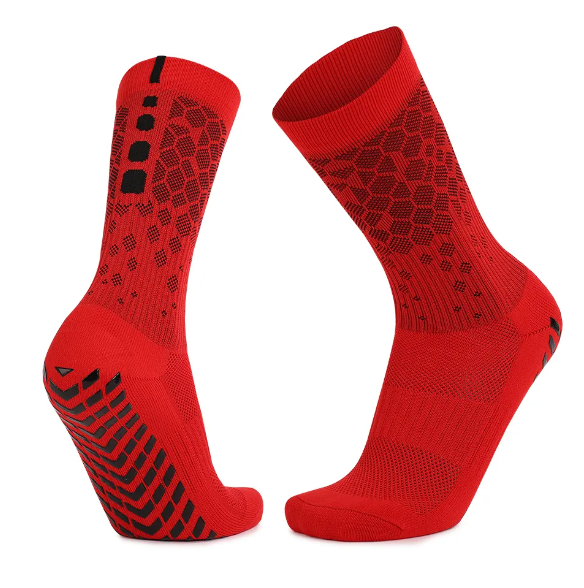 Skarpety Piłkarskie Antypoślizgowe FG 39-45 - Czerwone - obrazek 3