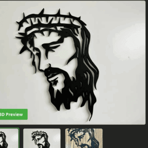 Jesus Wall Art – nowoczesna dekoracja ścienna 3D z wizerunkiem Jezusa - 24 cm