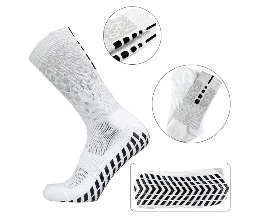 Skarpety Piłkarskie Antypoślizgowe FG 39-45 - Białe - obrazek 3