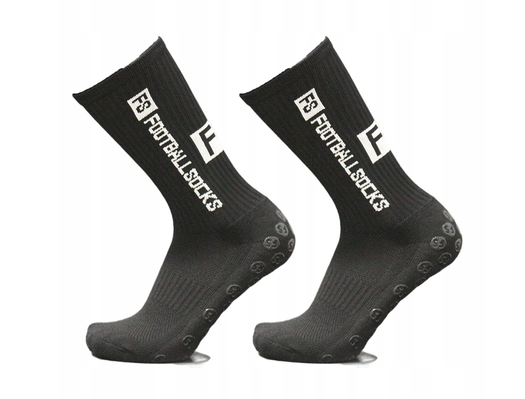 Skarpety Piłkarskie Antypoślizgowe FS 39-45 - Czarne - obrazek 7