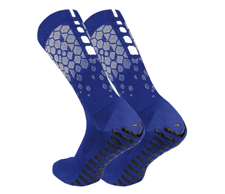 Skarpety Piłkarskie Antypoślizgowe FG 39-45 - Niebieskie - obrazek 5