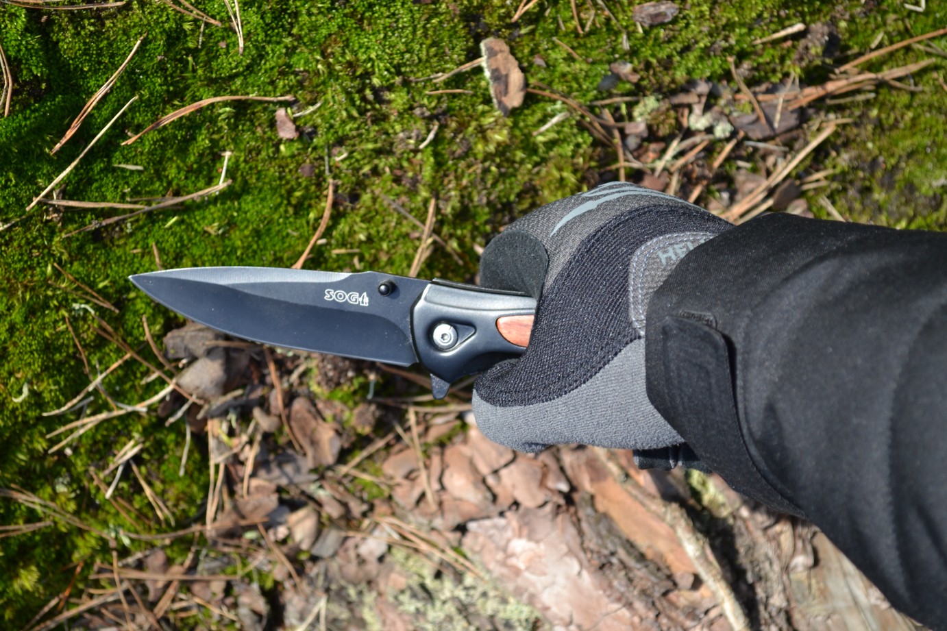 Nóż taktyczny drewniany, stalowe ostrze survival, scyzoryk - obrazek 10