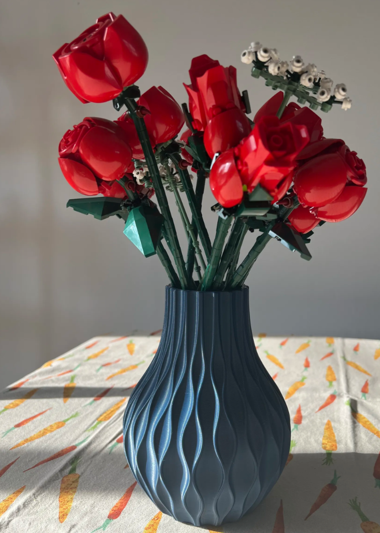 Wazon dekoracyjny na kwiaty, kwiaty Lego 20 cm - Czarny - obrazek 6