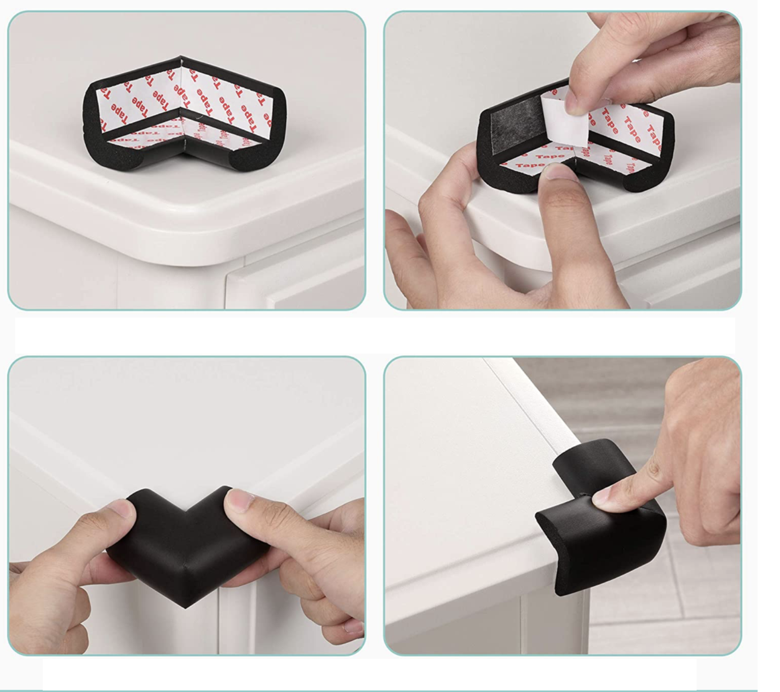 Zabezpieczenie, Osłona Narożników, Krawędzi - Czarne 4 szt. - obrazek 8