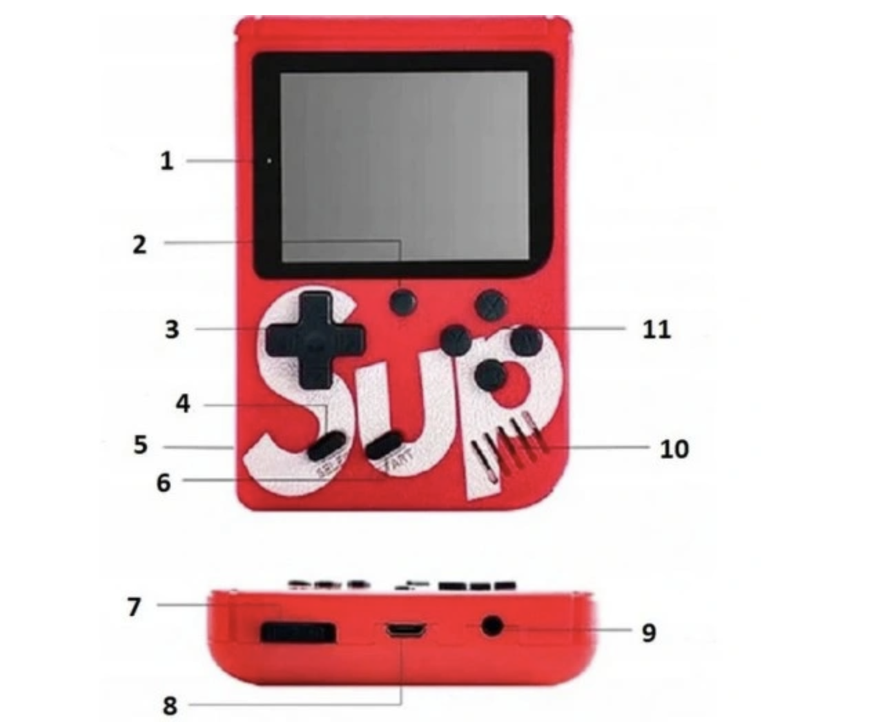 Konsola Retro Mini 400 Gier, przenośna BIAŁA - obrazek 5