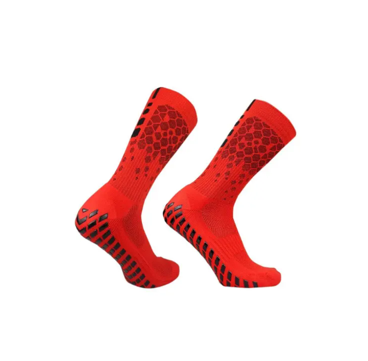 Skarpety Piłkarskie Antypoślizgowe FG 39-45 - Czerwone - obrazek 2