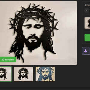 Nowoczesna dekoracja ścienna 3D Jezus - 25 cm