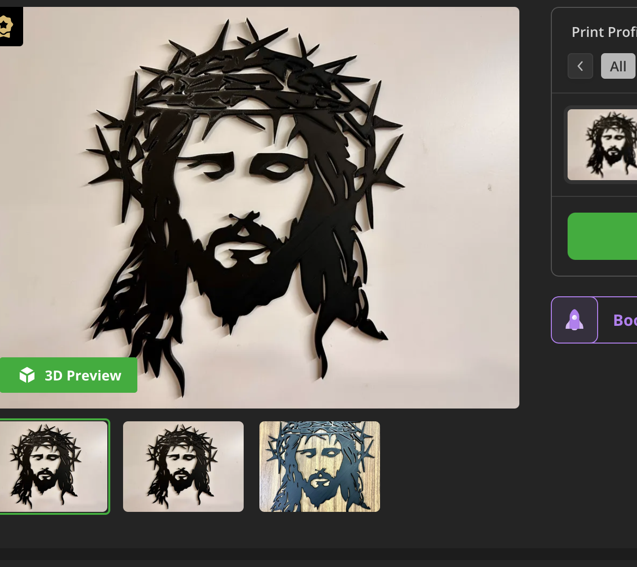 Nowoczesna dekoracja ścienna 3D Jezus - 25 cm