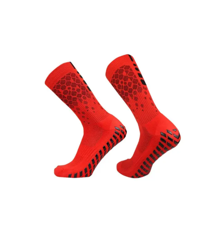 Skarpety Piłkarskie Antypoślizgowe FG 39-45 - Czerwone