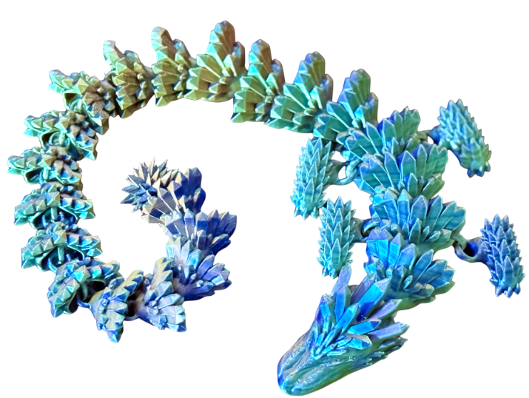 Figurka smoka z kryształów, dekoracja fantasy, model kolekcjonerski 3D - 45 cm - obrazek 5