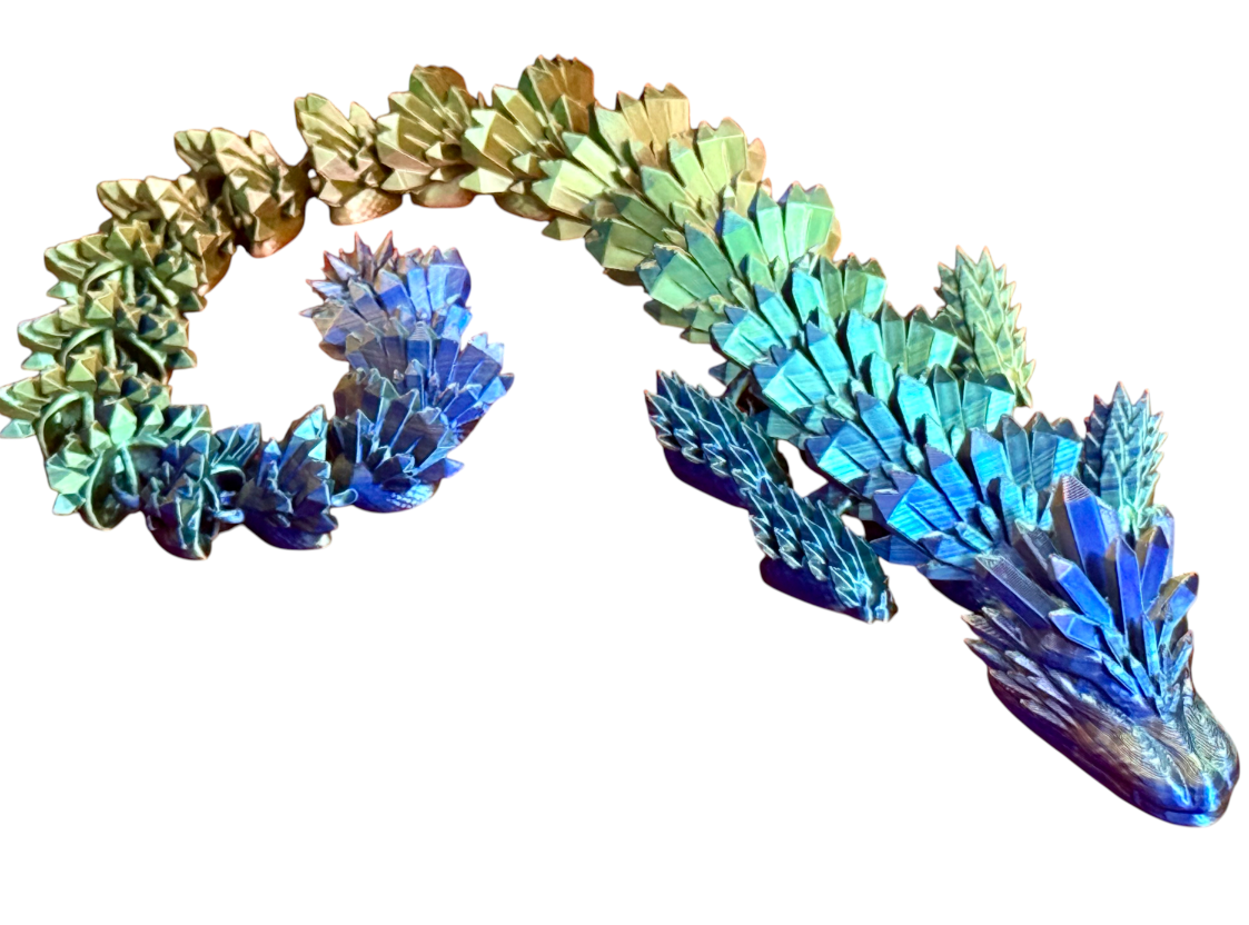 Figurka smoka z kryształów, dekoracja fantasy, model kolekcj...