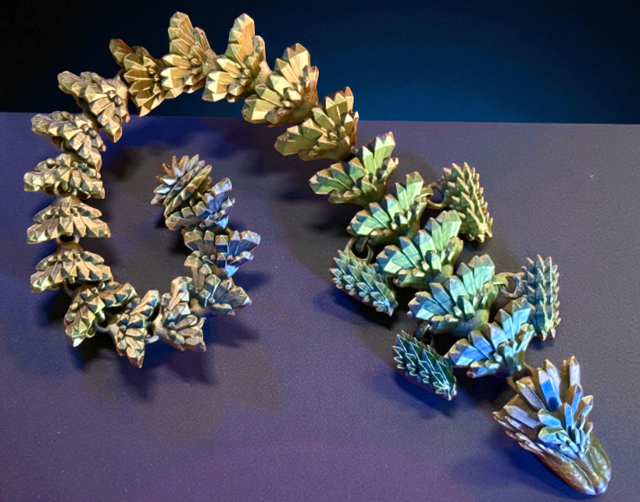 Figurka smoka z kryształów, dekoracja fantasy, model kolekcjonerski 3D - 45 cm - obrazek 4