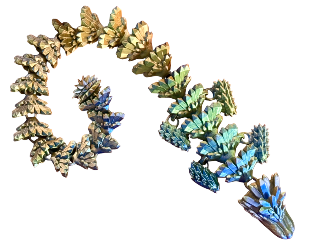 Figurka smoka z kryształów, dekoracja fantasy, model kolekcjonerski 3D - 45 cm - obrazek 3